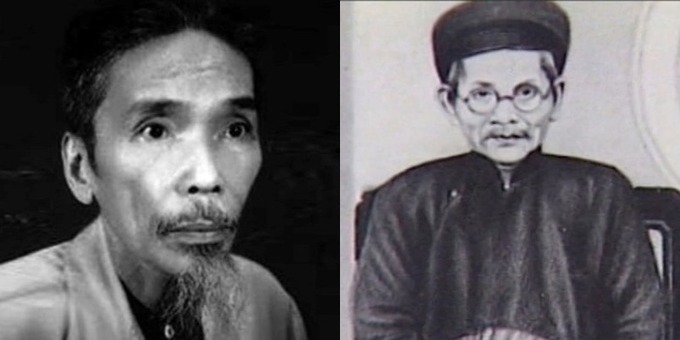 Các nhà báo Phan Khôi, Huỳnh Thúc Kháng.  Ảnh tư liệu.