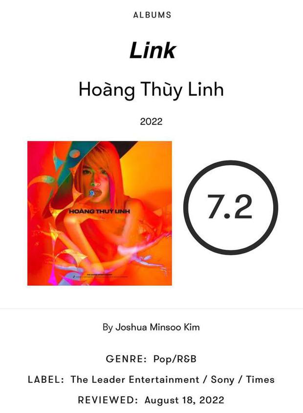 Trang âm nhạc Pitchfork gọi album của Hoàng Thùy Linh là đỉnh cao của lịch sử âm nhạc Việt Nam, chấm điểm cao hơn nhiều nghệ sĩ quốc tế - Ảnh 1.