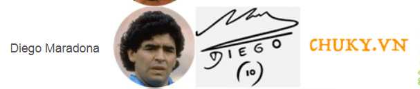 Chữ ký của cầu thủ bóng đá Diego Maradona