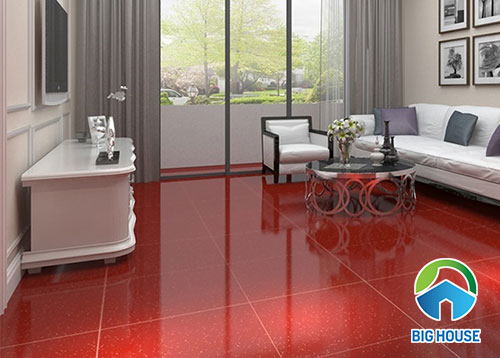 Chọn gạch lát nền phòng khách màu đỏ cũng là cách để hóa giải hướng Tuyệt mệnh. hóa giải hướng nhà tử vi.