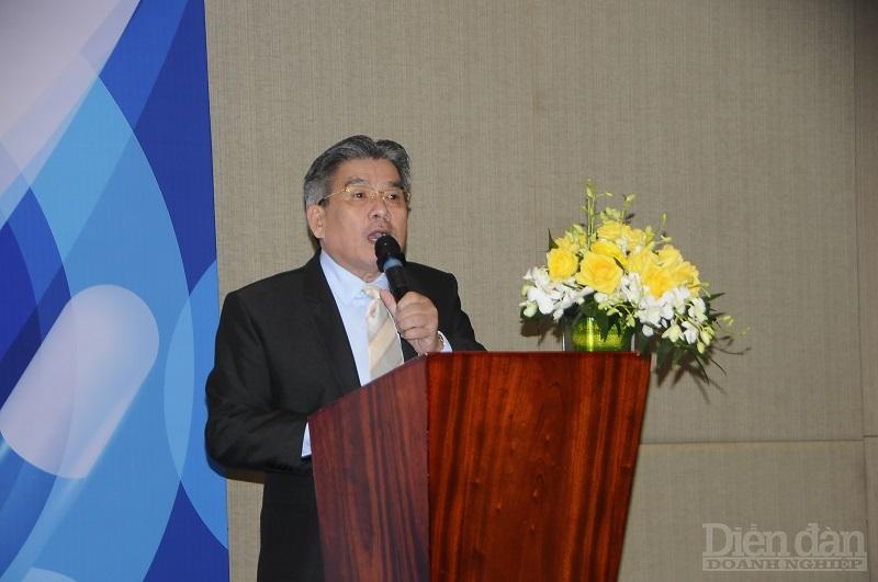 Ông Phạm Văn Thọ - Phó Giám đốc Trung tâm Công nghệ Chống hàng giả Việt Nam phát biểu tại Hội thảo - Ảnh: Đình Đại.